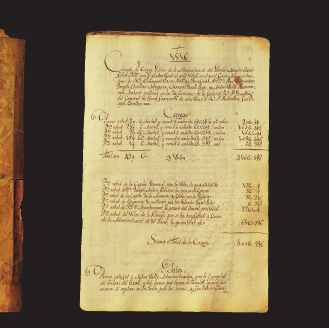 Pàgina interior del Llibre de l’Administració del gloriós Sant Fèlix Màrtir.