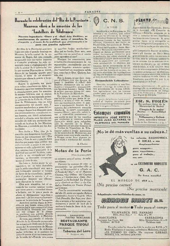 Panadés (11-V-1957).