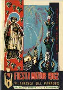 Portada del programa de la Festa Major de Vilafranca de l’any 1962, a cura de Joan Esteve i Albet (Centre de Documentació de VINSEUM).