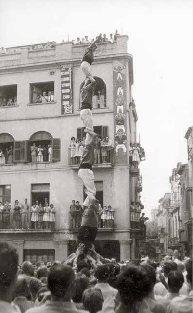 Tres de set a la Festa Major del 1962 (col·lecció Josep Miret).